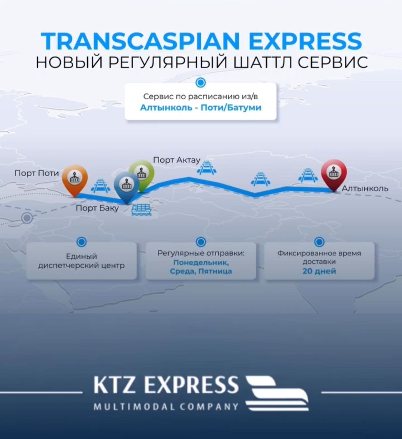 Новые возможности Среднего коридора: КТЖ запустил регулярный шаттл сервис TransCaspian Express по ТМТМ